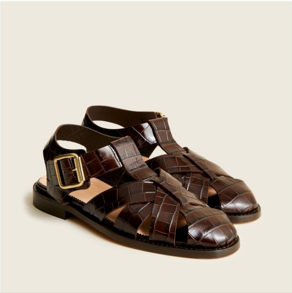 J. Crew Shoes - J. CREW WINONA EMBOSSED LEATHER FISHERMAN SANDALS